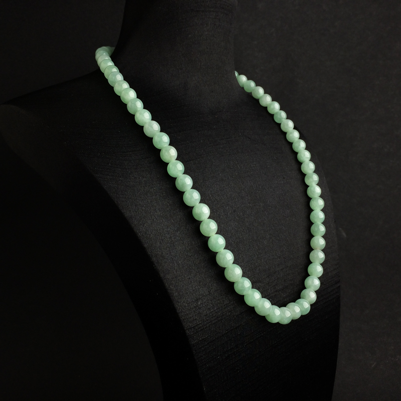 8mm浅绿翡翠项链-红掌柜