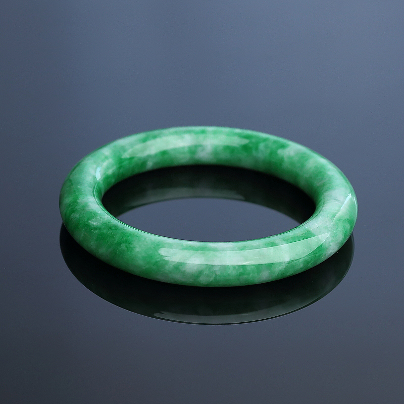 56.5#缅甸糯种翠色翡翠手镯-红掌柜