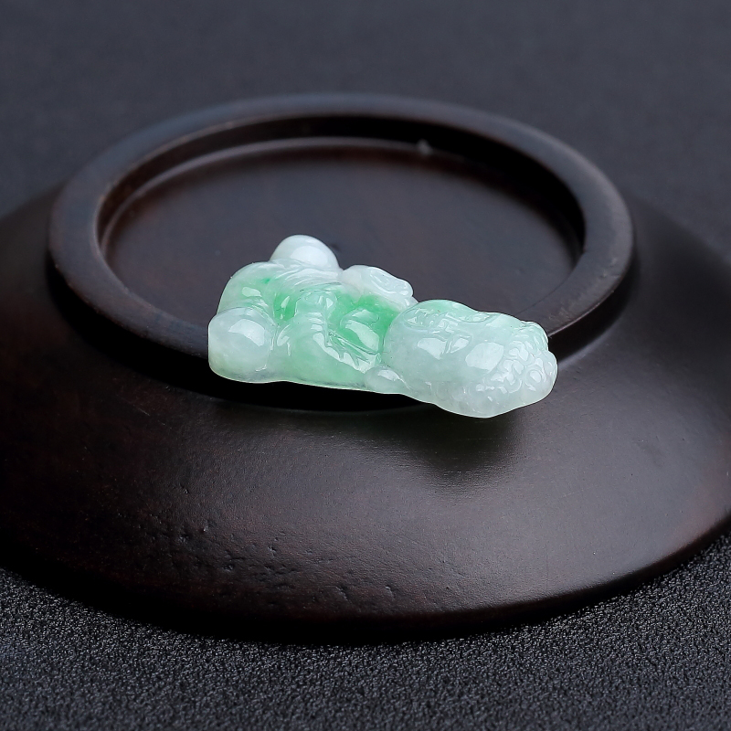 缅甸糯种飘花翡翠宝宝佛吊坠 - 红掌柜