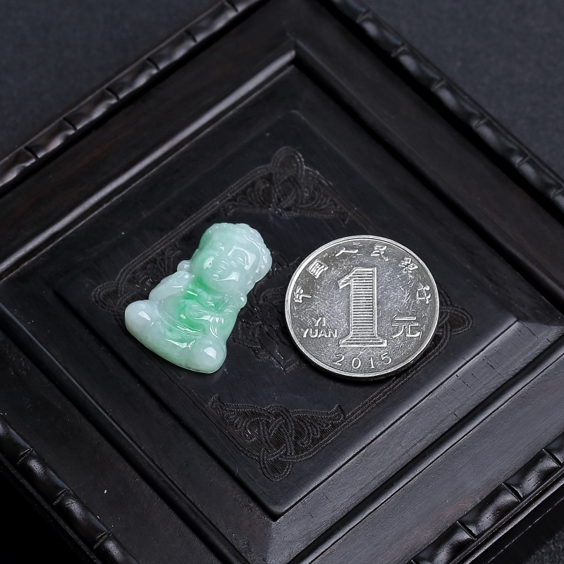 天然飘花翡翠宝宝佛吊坠 - 红掌柜