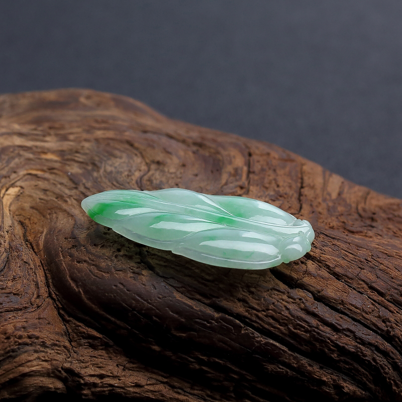 缅甸天然糯种飘花翡翠吊坠-红掌柜