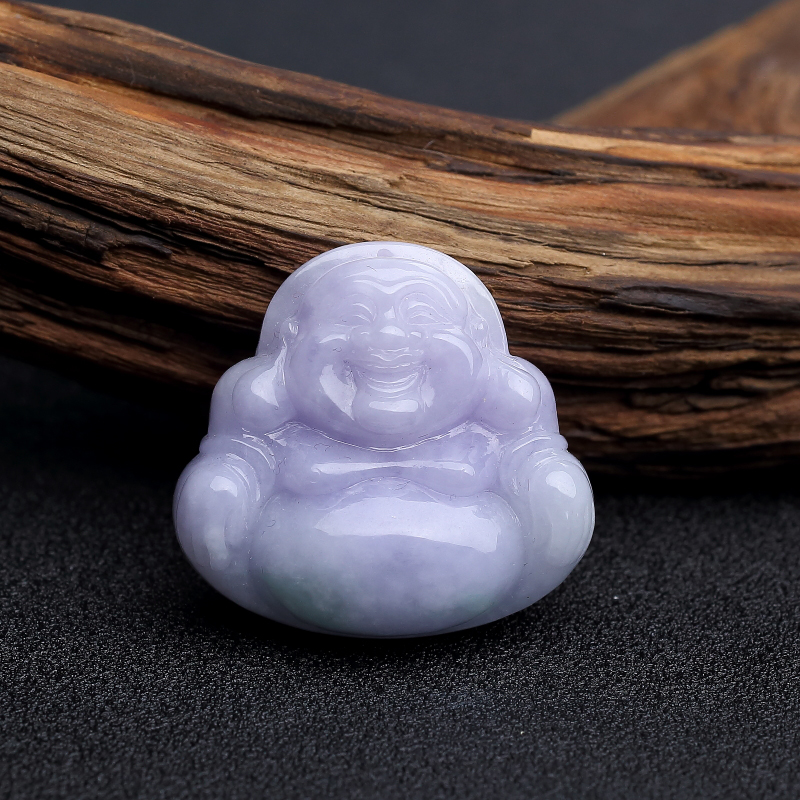 缅甸天然糯种翡翠佛吊坠-红掌柜