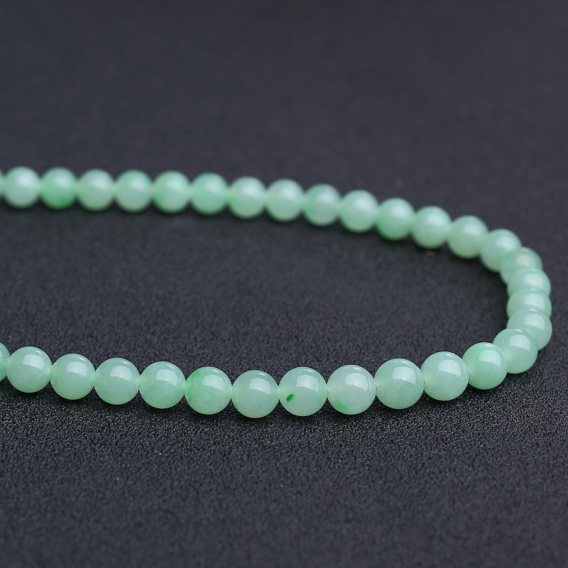 缅甸糯种浅绿翡翠项链 - 红掌柜