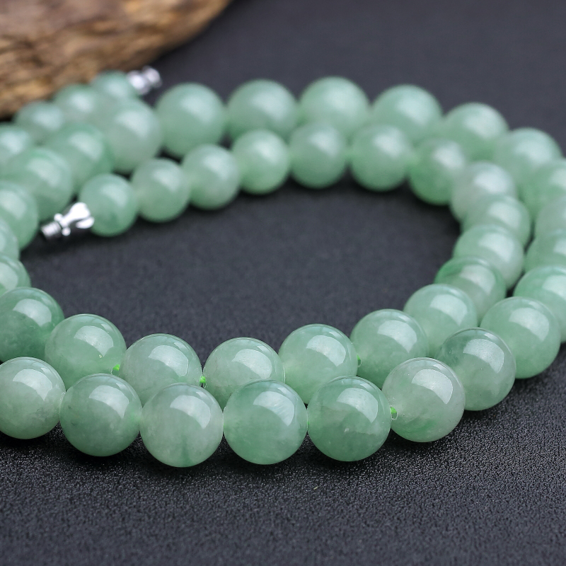 缅甸天然浅绿翡翠塔链-红掌柜