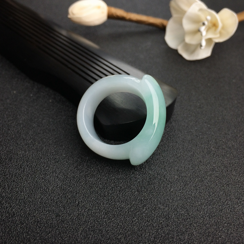 缅甸A货天然糯种翡翠戒指 - 红掌柜