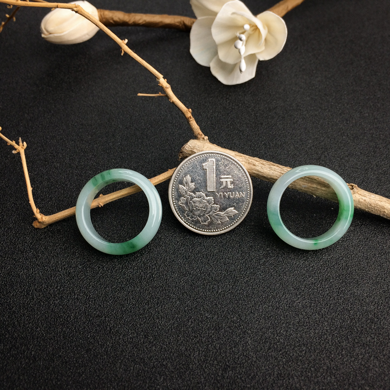 缅甸A货天然糯种翡翠戒指 - 红掌柜