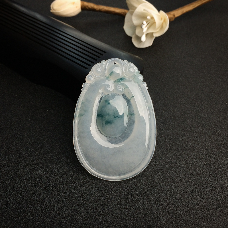 飘花翡翠福在眼前吊坠 - 红掌柜