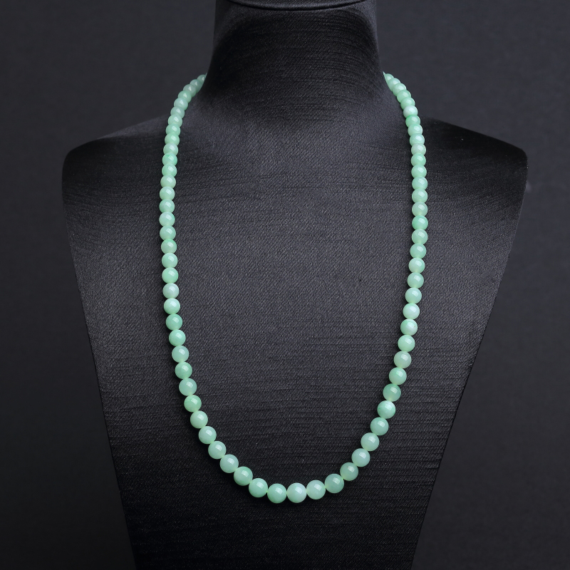 缅甸天然糯种浅绿翡翠塔链 - 红掌柜