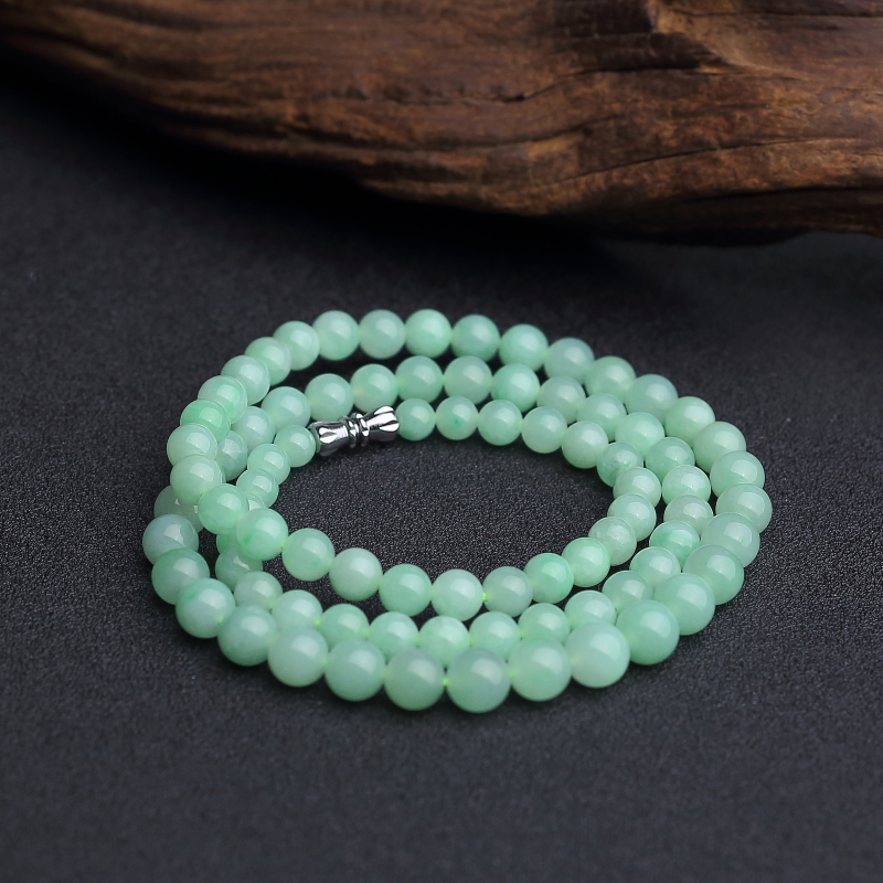 缅甸糯种浅绿翡翠塔链 - 红掌柜