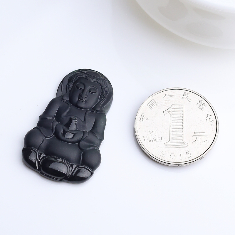 缅甸A货乌鸡种翡翠吊坠 - 红掌柜