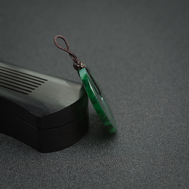 糯种飘花翡翠平安扣-红掌柜