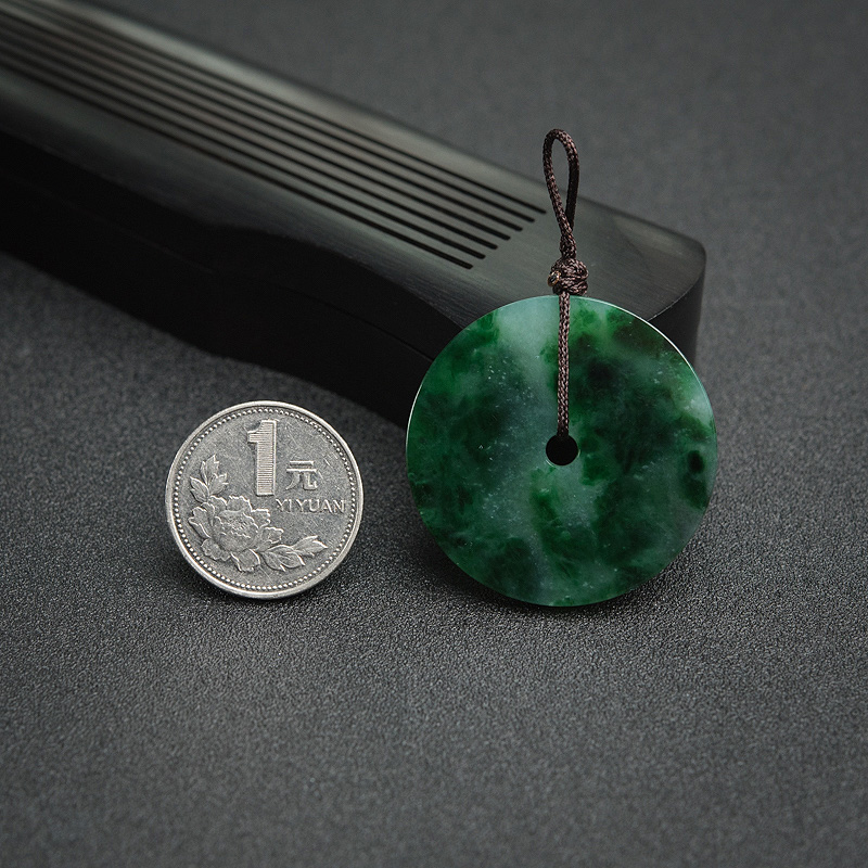 天然翡翠平安扣吊坠-红掌柜