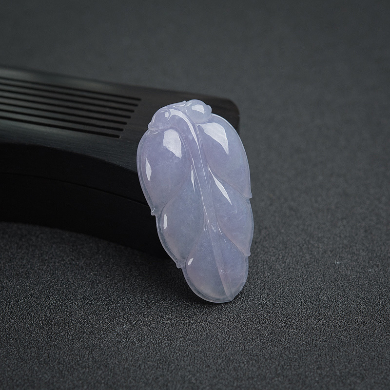 紫罗兰翡翠叶子吊坠-红掌柜