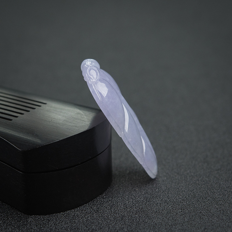 糯种紫罗兰翡翠吊坠-红掌柜