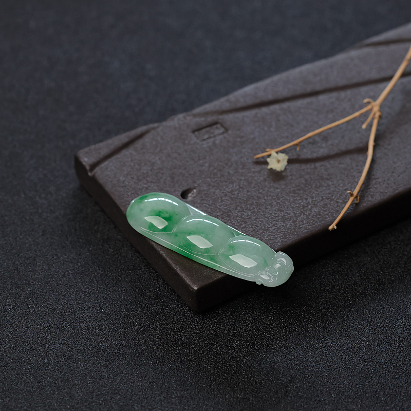 糯种飘翠翡翠福豆-红掌柜