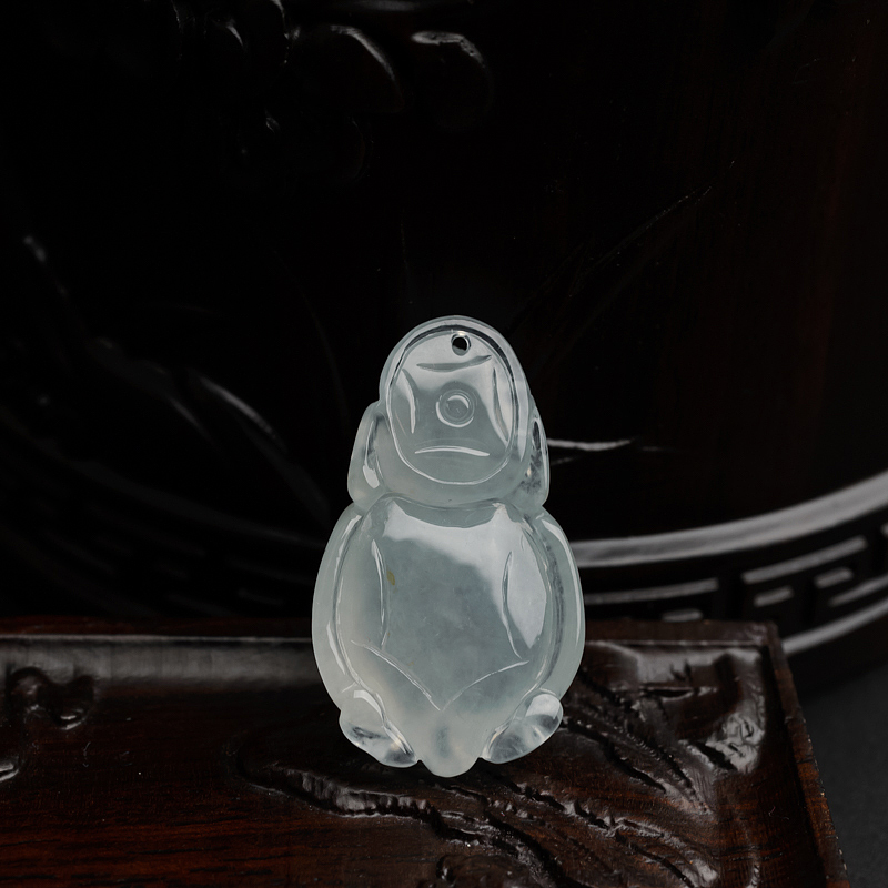 浅绿翡翠赑屃吊坠 - 红掌柜