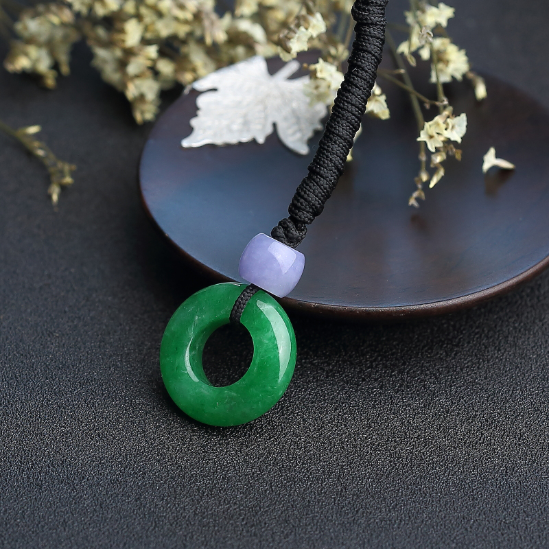 糯种翡翠平安环吊坠-红掌柜