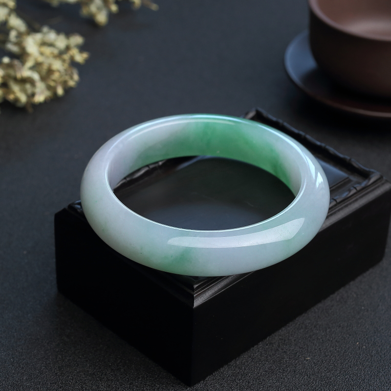 糯种翡翠手镯-红掌柜