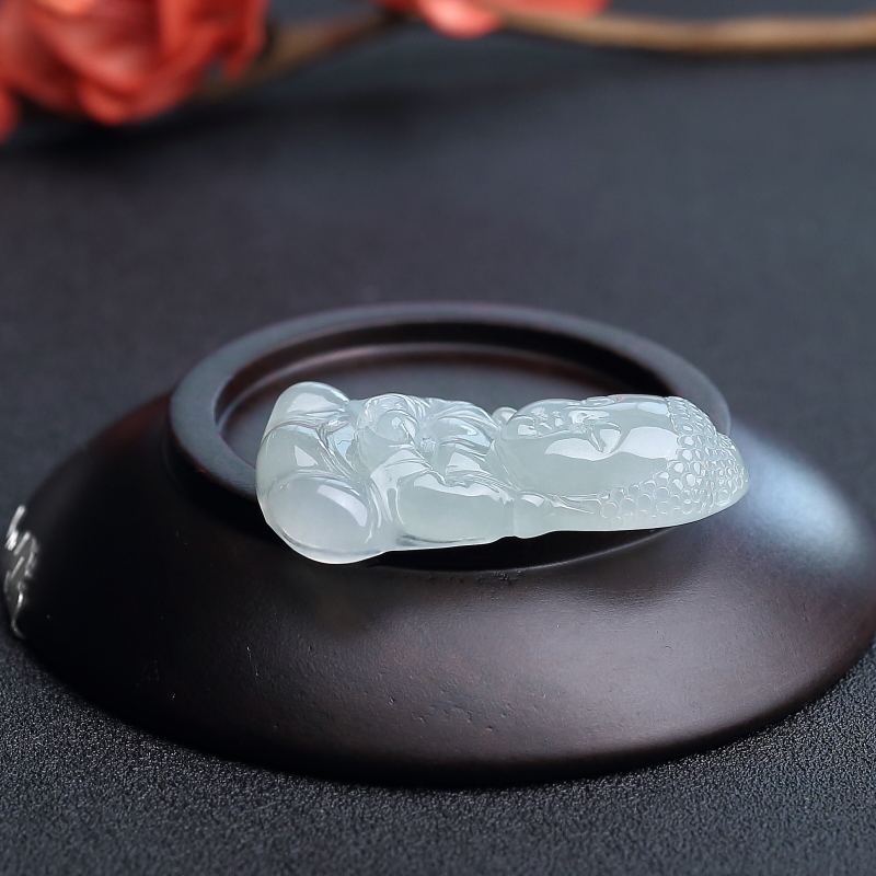 缅甸天然糯种翡翠宝宝佛吊坠-红掌柜