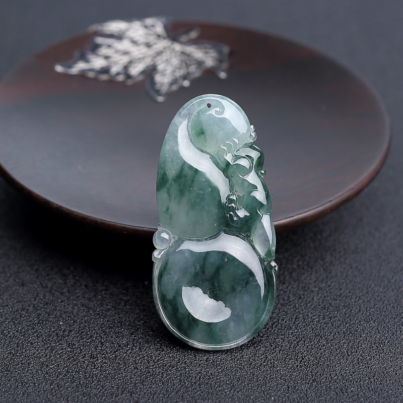 飘花翡翠葫芦吊坠 - 红掌柜