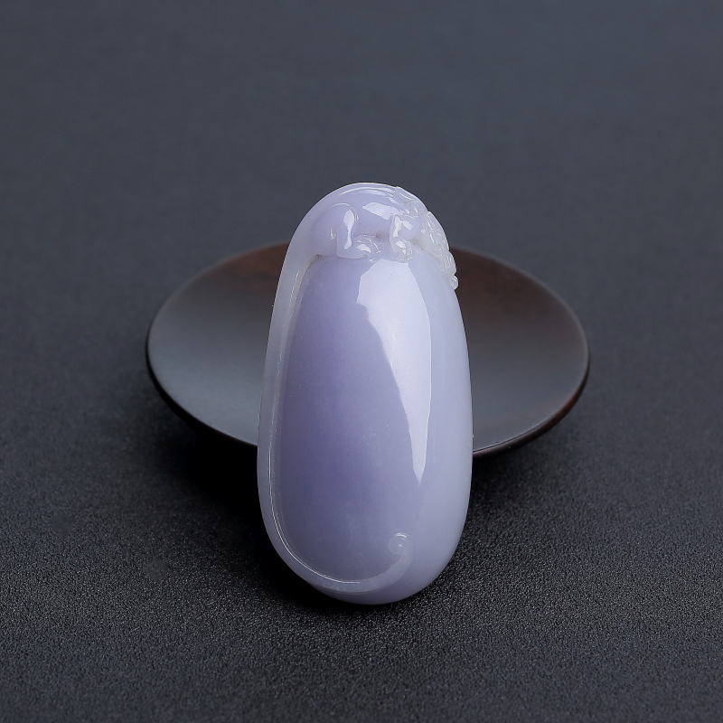 天然糯种紫罗兰翡翠福瓜吊坠 - 红掌柜