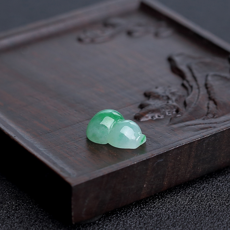 缅甸糯种飘花翡翠葫芦吊坠 - 红掌柜