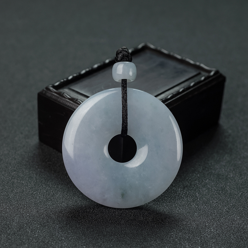 糯种飘花翡翠平安扣吊坠-红掌柜