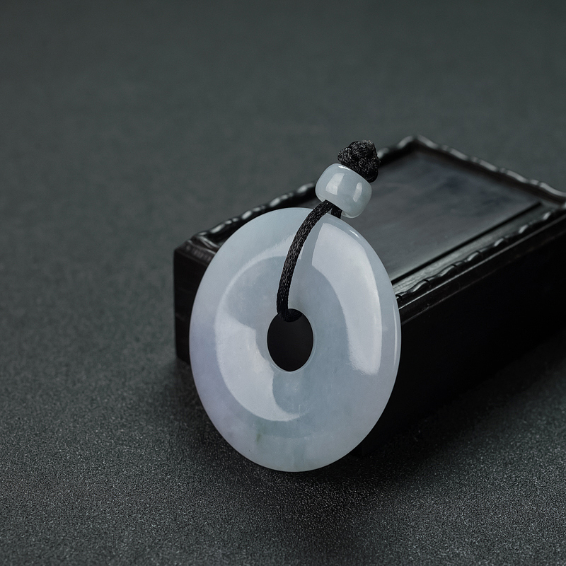 飘花翡翠平安扣吊坠-红掌柜