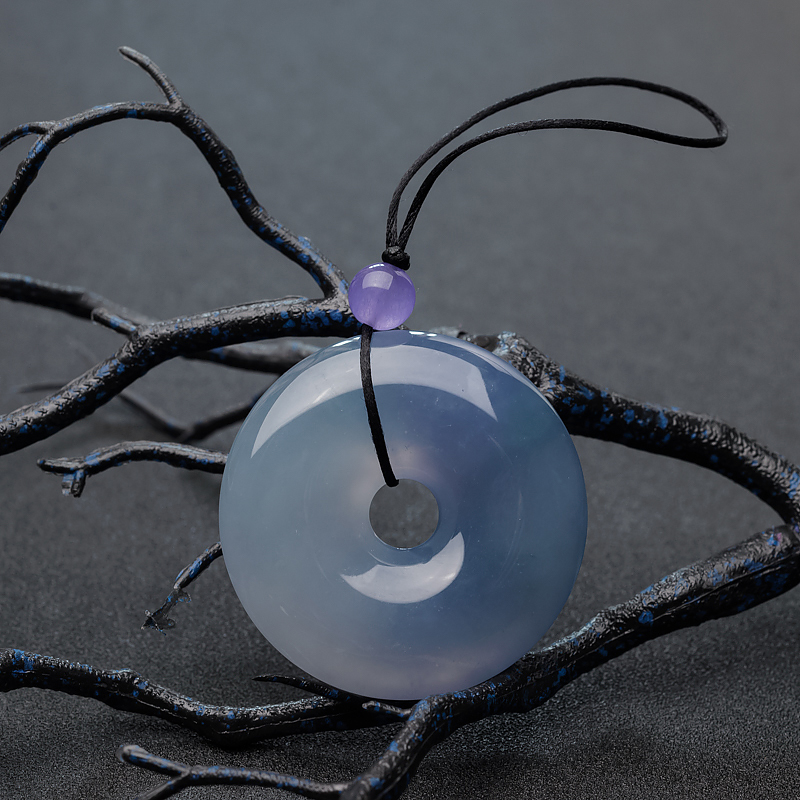 俏色翡翠平安扣吊坠 - 红掌柜