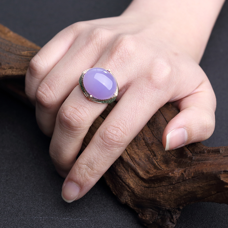 糯种翡翠戒指-红掌柜