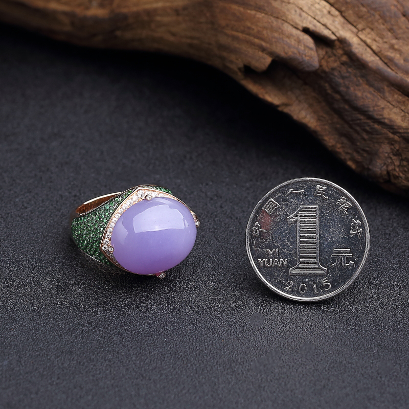 紫罗兰翡翠戒指-红掌柜