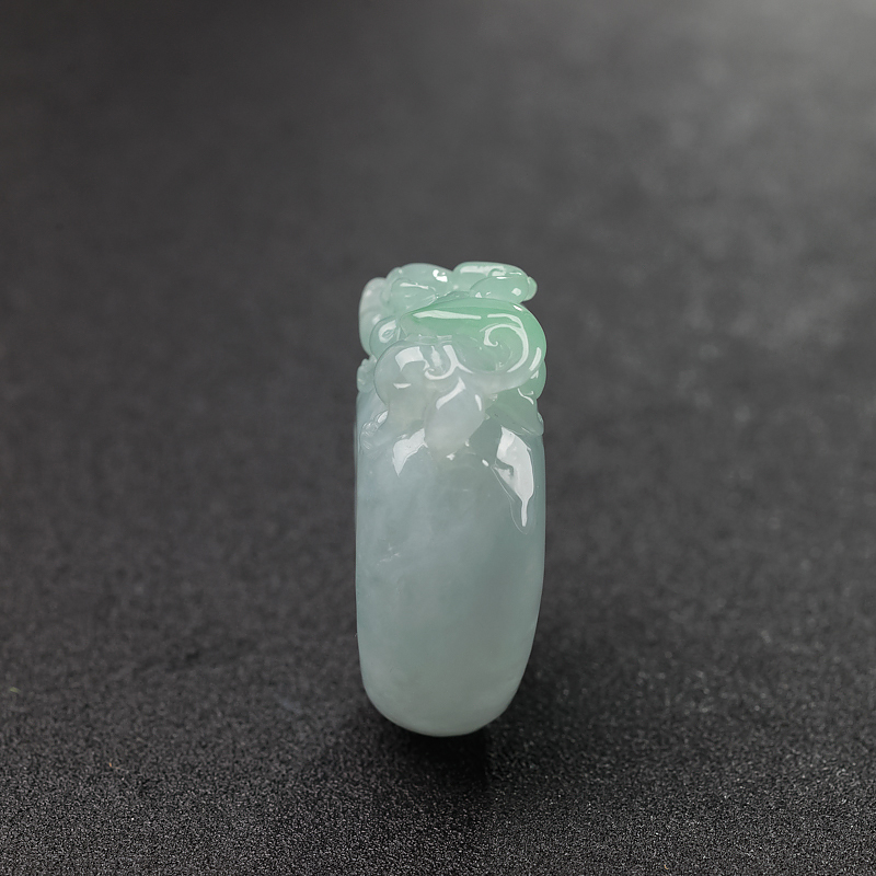 缅甸天然糯种翡翠貔貅戒指-红掌柜