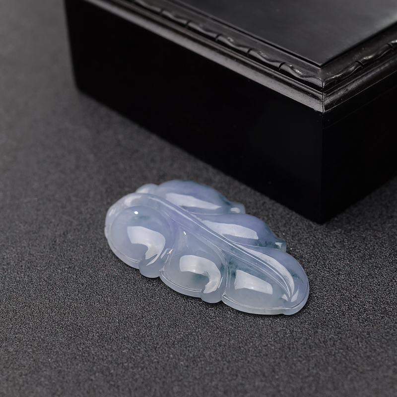 缅甸天然糯种飘花翡翠吊坠-红掌柜