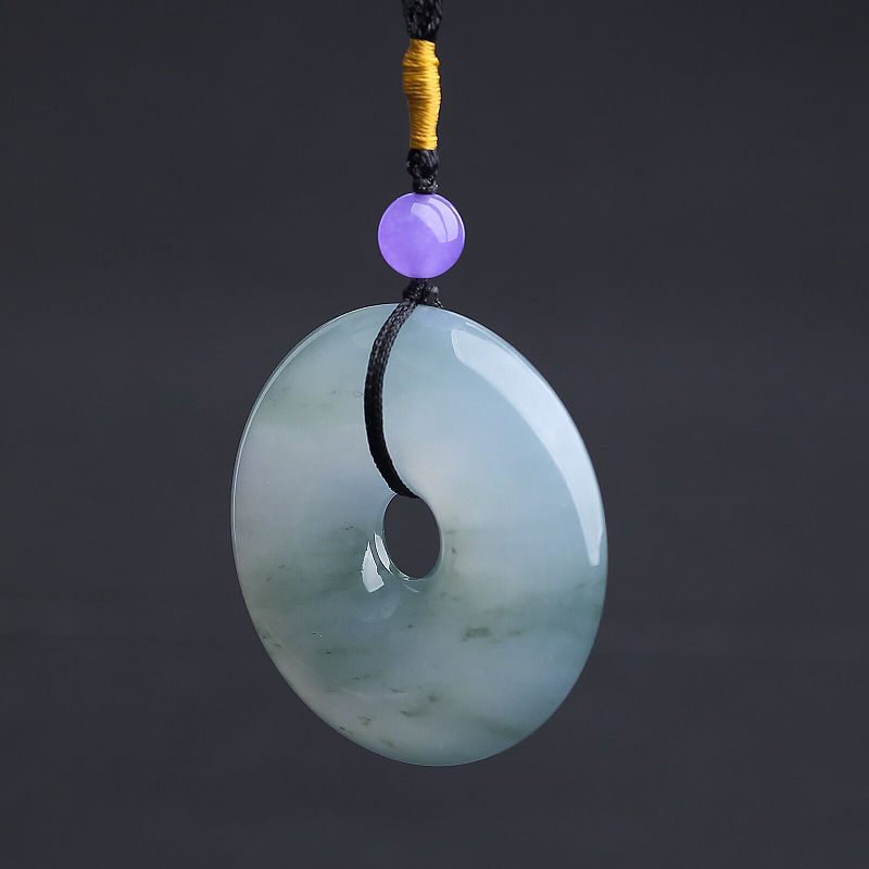 糯冰种翡翠平安扣吊坠-红掌柜