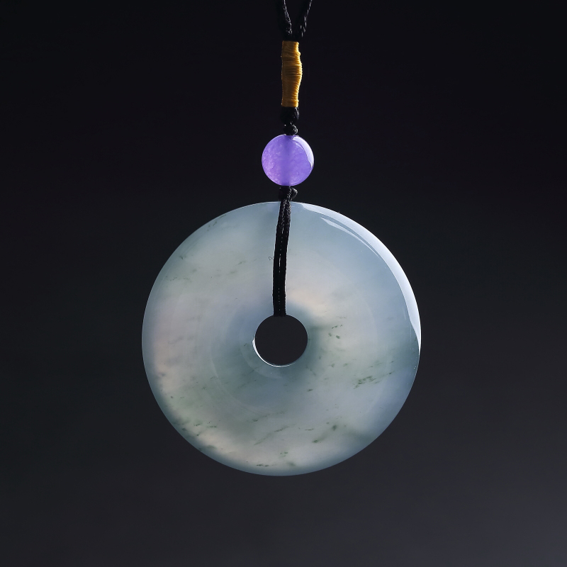 糯冰种飘花翡翠平安扣-红掌柜