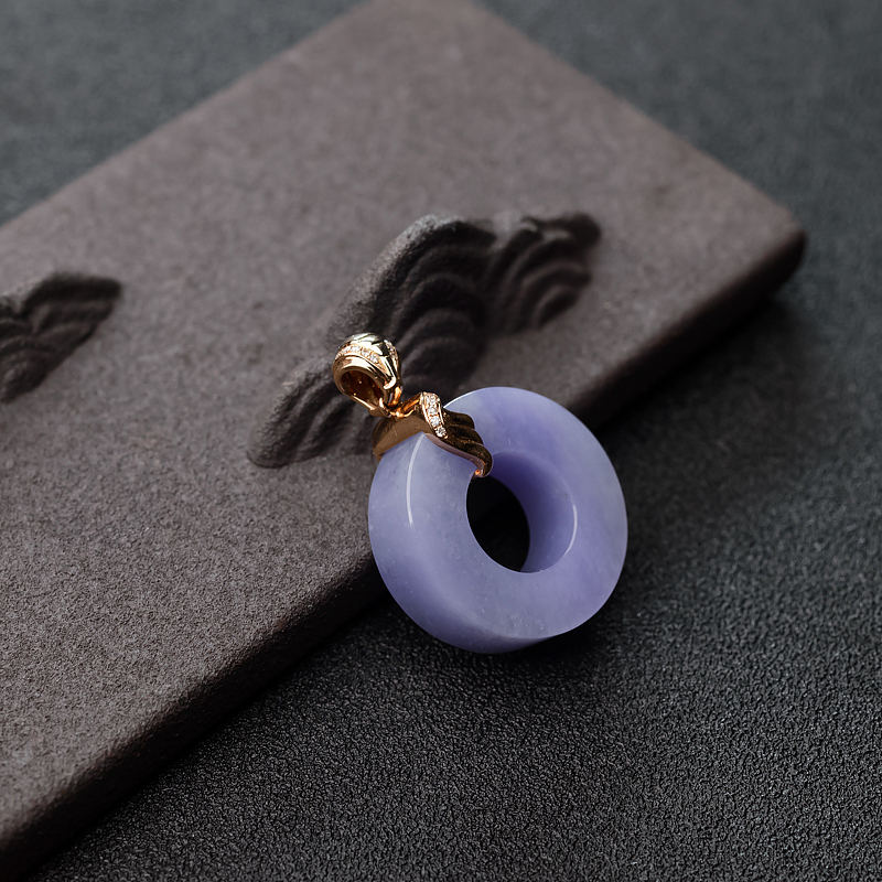 糯种紫罗兰翡翠路路通吊坠-红掌柜