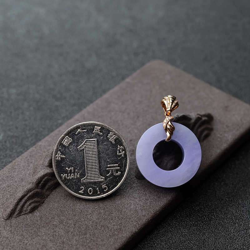 紫罗兰翡翠路路通吊坠-红掌柜