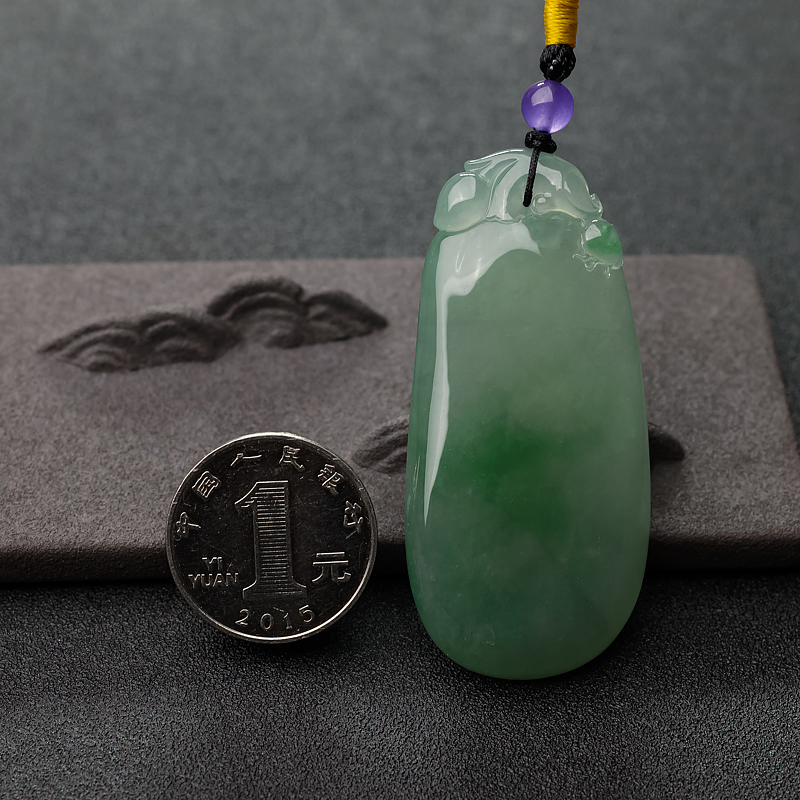 天然翡翠福瓜吊坠-红掌柜