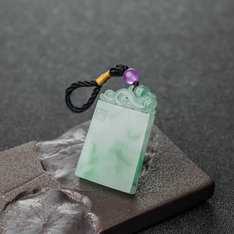 飘翠翡翠福牌吊坠-红掌柜