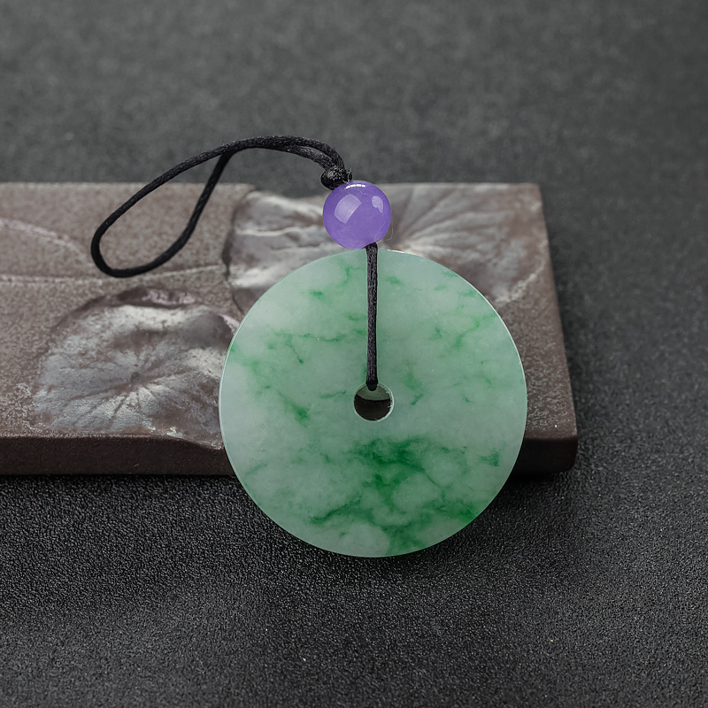 糯种飘翠翡翠平安扣吊坠-红掌柜