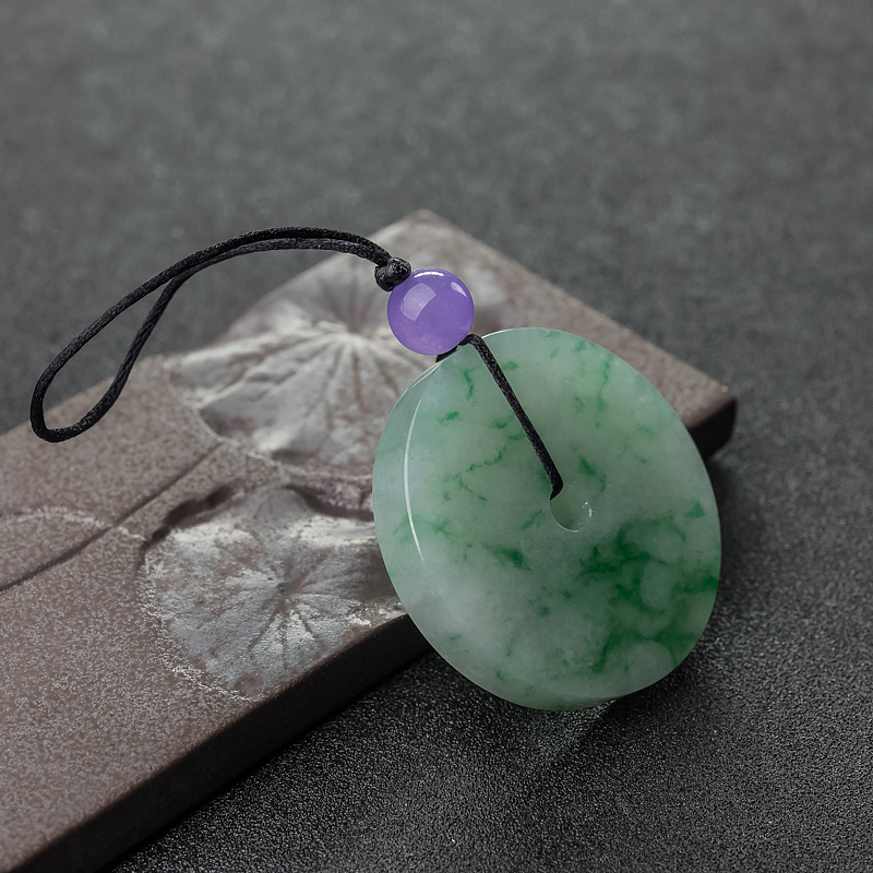 糯种翡翠平安扣吊坠-红掌柜