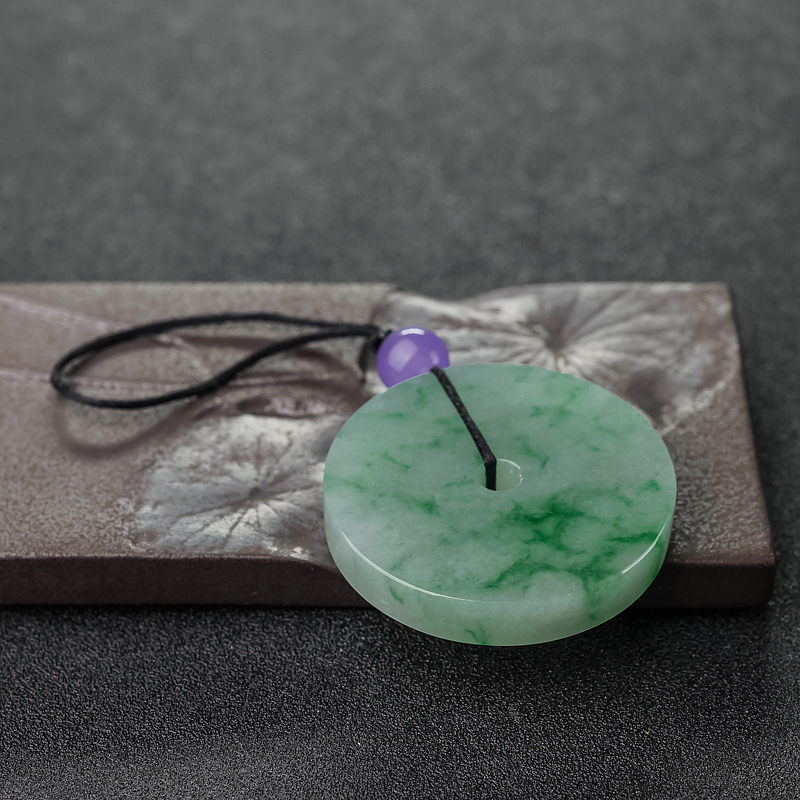 糯种飘翠翡翠平安扣-红掌柜