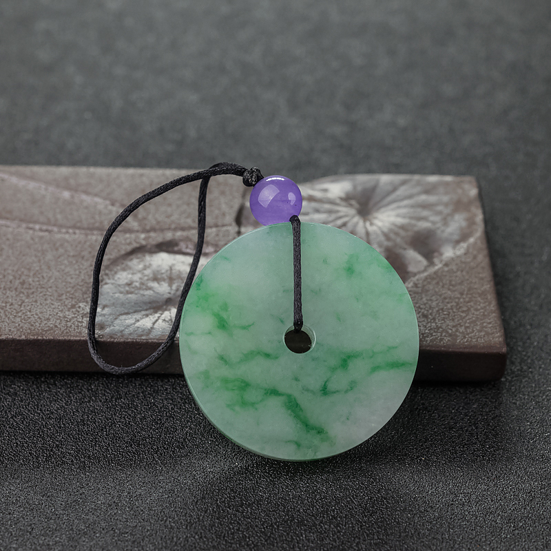 糯种飘翠翡翠平安扣吊坠-红掌柜