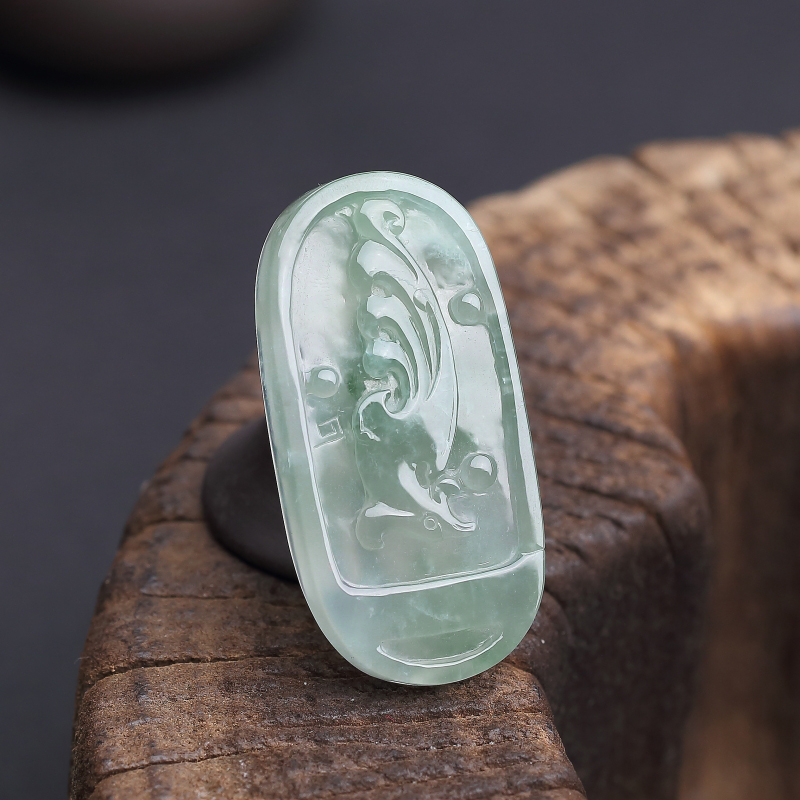 糯种翡翠古龙凤吊坠 - 红掌柜