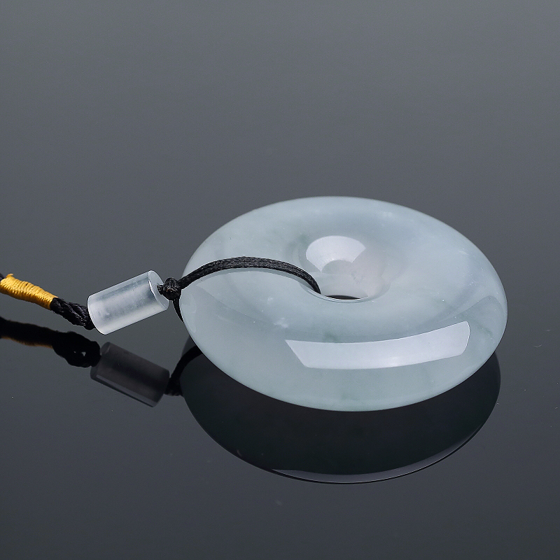 天然糯冰种浅绿翡翠平安扣吊坠-红掌柜