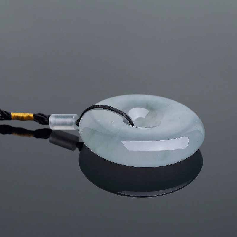 糯冰种浅绿翡翠平安扣吊坠-红掌柜