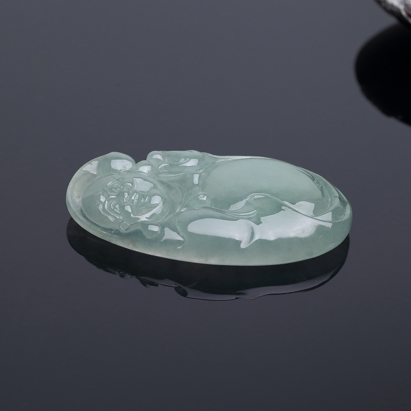 浅绿翡翠佛吊坠-红掌柜