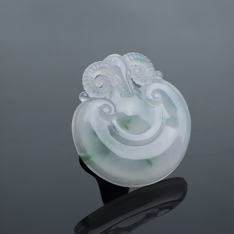 天然糯冰种飘翠翡翠洋洋得意吊坠-红掌柜