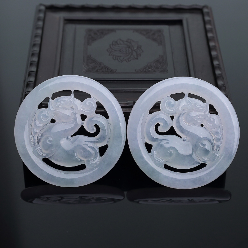 糯冰种浅绿翡翠貔貅吊坠-红掌柜