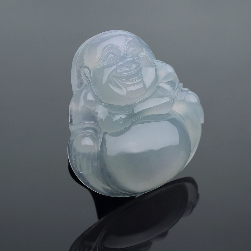 天然糯冰种浅绿翡翠佛吊坠-红掌柜